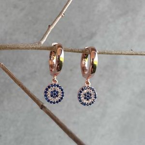 Evil eye hoop earrings